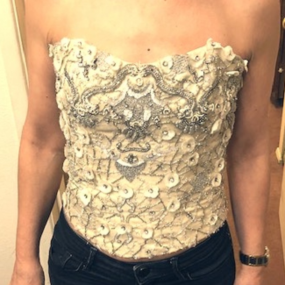 Monique Lhuillier Beige Bustier Size 2